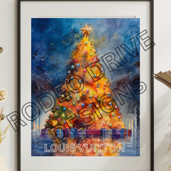 Louis Vuitton Holiday Art Print 11x14 Christmas Tree Decor | Luxury Print - Picture 2 of 2